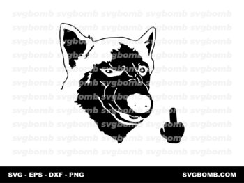 Funny Cool Serious Husky Dog Waving Finger SVG Clipart Graphic Image
