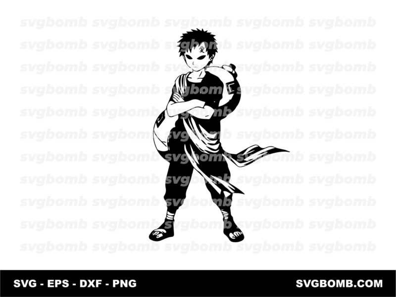 Gaara of the Sand Naruto Anime SVG Vector PNG