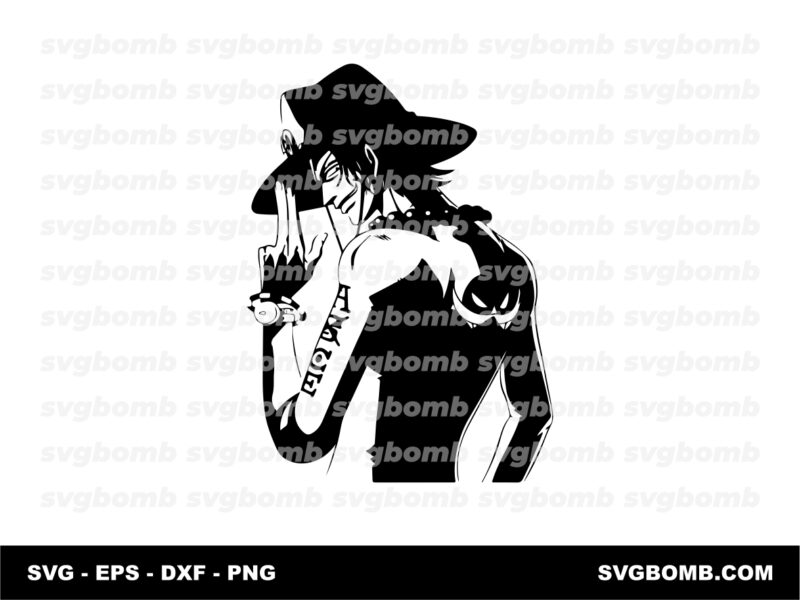 Portgas D. Ace One Piece SVG Anime Character Cut File PNG