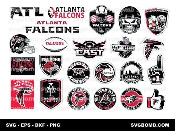 Atlanta Falcons Logo SVG Bundle, Vector, PNG & DXF