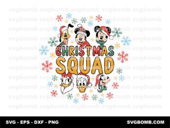 Christmas Squad Svg Mouse And Friends Character Face Xmas