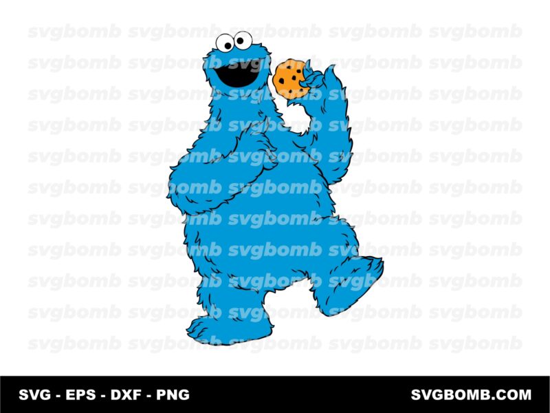 Cookie Monster Eat Cookie SVG for Cricut File