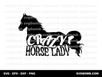 Crazy Horse Lady SVG Design