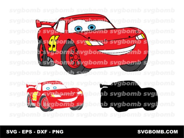 Lightning McQueen SVG Layered