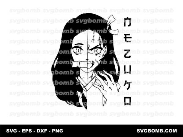 Nezuko Kamado PNG, SVG, Demon Slayer Silhouette Clipart