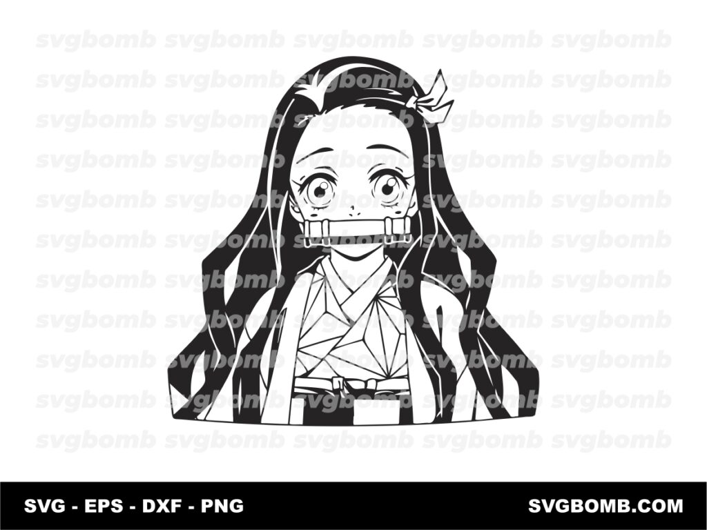 Nezuko Kamado PNG, SVG, Demon Slayer Silhouette Clipart | svgbomb.com