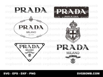 Prada Logo SVG Bundle, Prada PNG Brand Fashion