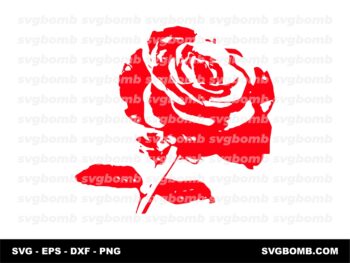 Red Rose SVG DXF for decal sticker