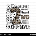 2nd Grade Leopard PNG for Back To School, first day of school, printable