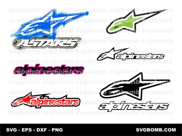 dirtbike motocross svg bundle, alpinestars logo vector