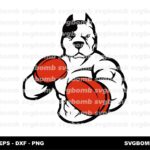 Pitbull Dog Boxer SVG