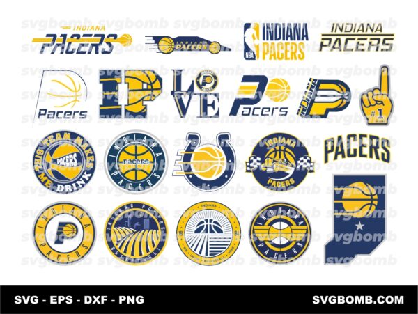 indiana pacers svg cut files, pacers logo vector