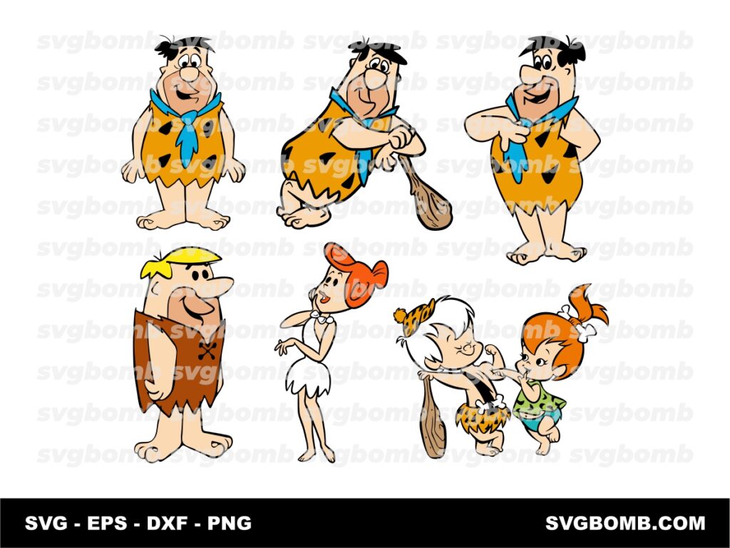 The Flintstones Vector, Cartoon, Flintstones SVG Bundle