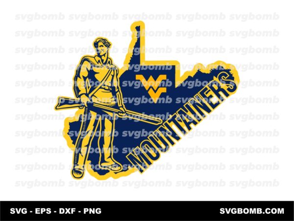 wv mountaineers logo svg digital file, west virginia mountaineers svg