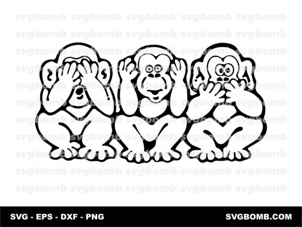 three monkeys svg