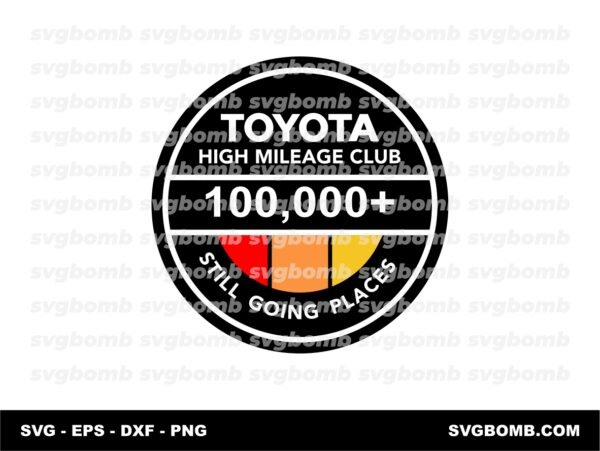 Toyota High Mileage Club SVG Vector Image