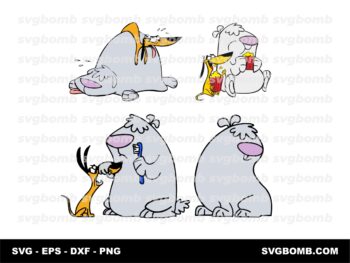stupid dogs svg, cartoon vector