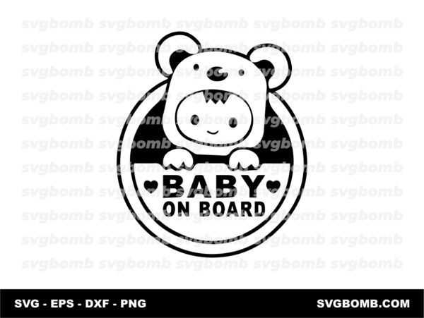 Baby on Board Sticker Files SVG Download