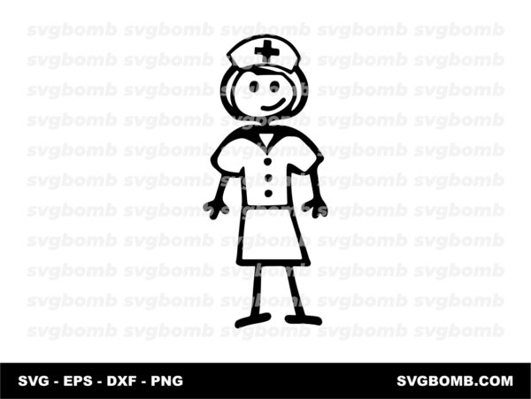 Cartoon Nurse Sticker SVG Files for Download