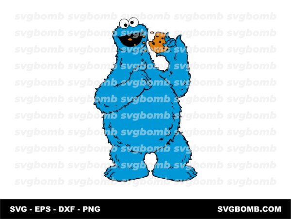 Cookie Monster Eat Cookie SVG