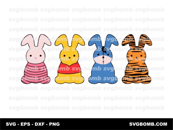 Easter Peeps Winnie The Pooh And Friend SVG Graphic Designs Files