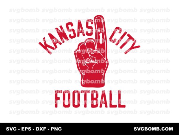 Foam Finger Kansas City Red Kingdom SVG