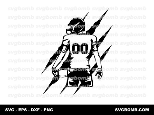 Football SVG Cricut Player With Claw Scratches
