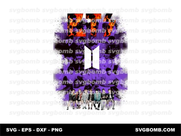 HD BTS Bootleg Design PNG for DTF Download