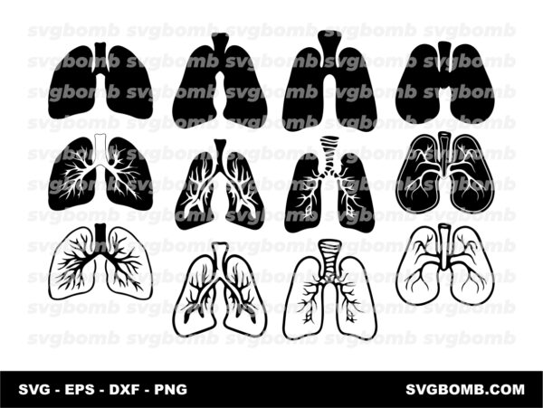 Human Lung SVG Human Lung Silhouette