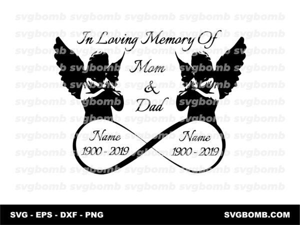 In Loving Memory of Mom Dad Sticker SVG Download