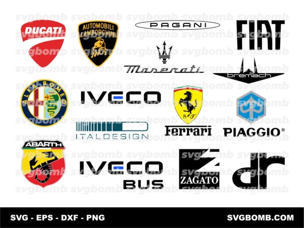 Italian Car Company Logos Vector SVG Download