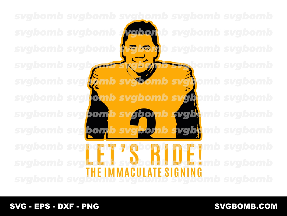 Lets Ride The Immaculate Signing Russell Wilson SVG EPS dxf