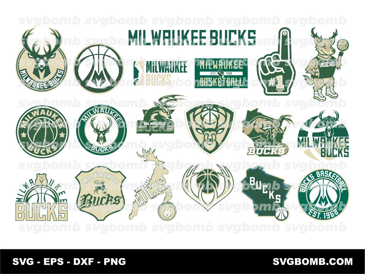 Milwaukee Bucks SVG Bundle, NBA Logo Vector Set