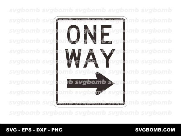 One Way Sign Download Vector SVG