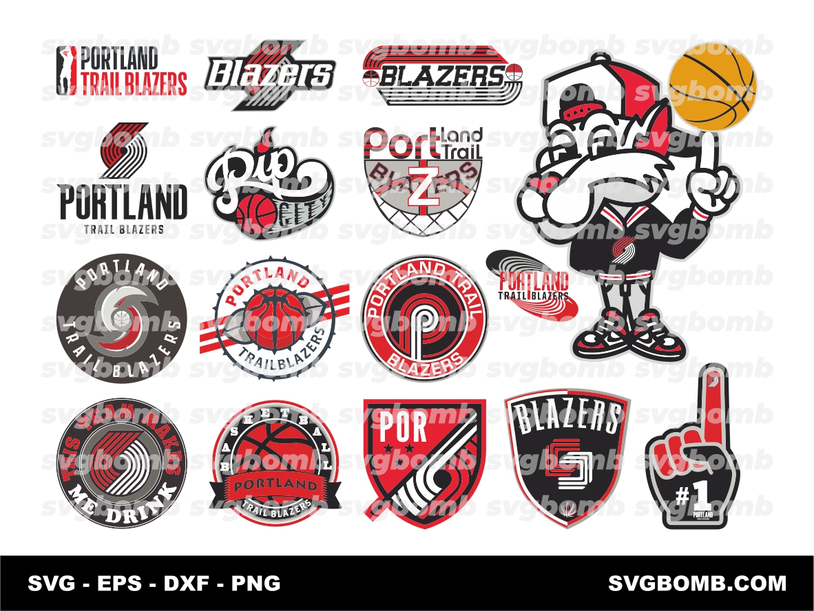 Portland Trail Blazers SVG Cut Files Bundle, PNG, EPS NBA