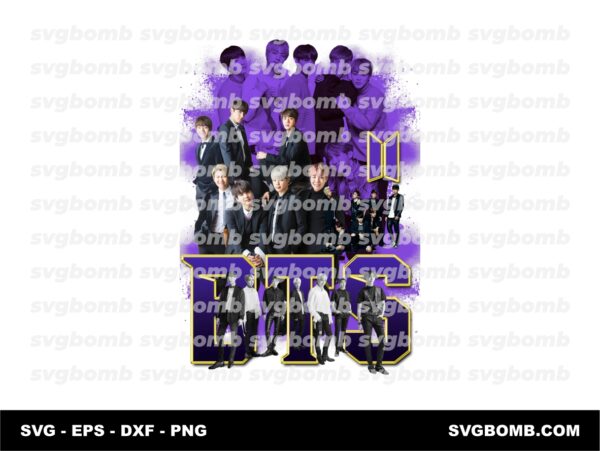 Purple BTS PNG Transparent for DTF