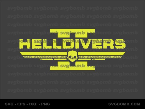 Retro Helldivers 2 Logo Squad Based Shooter SVG