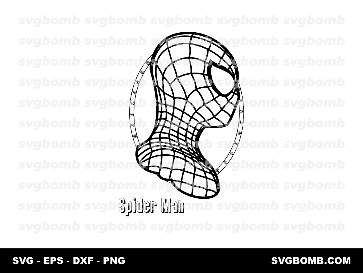 Spiderman Head Silhouette SVG Download