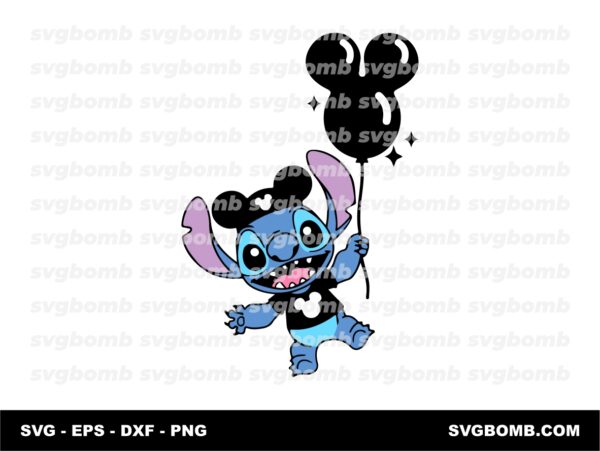 Stitch SVG Balloon Disneyland Lilo and Stitch Vector Download