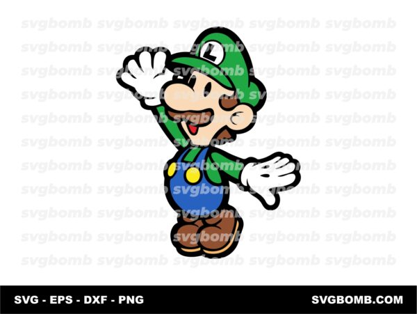 Super Mario Character Luigi SVG Image Vector Download