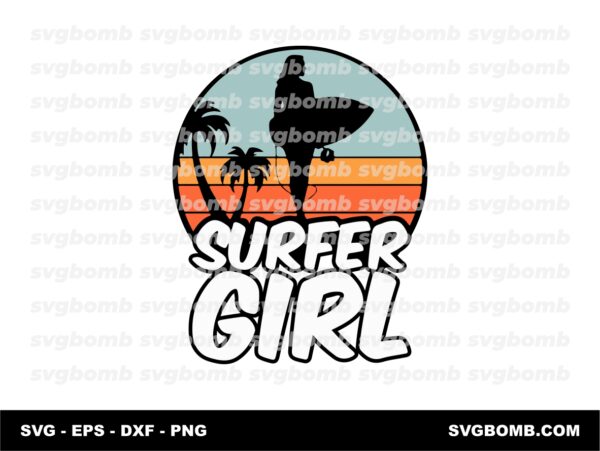 Surfing SVG Surfer Girl