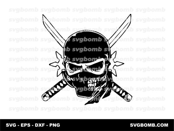 Unique Ninja Skull SVG for Sale
