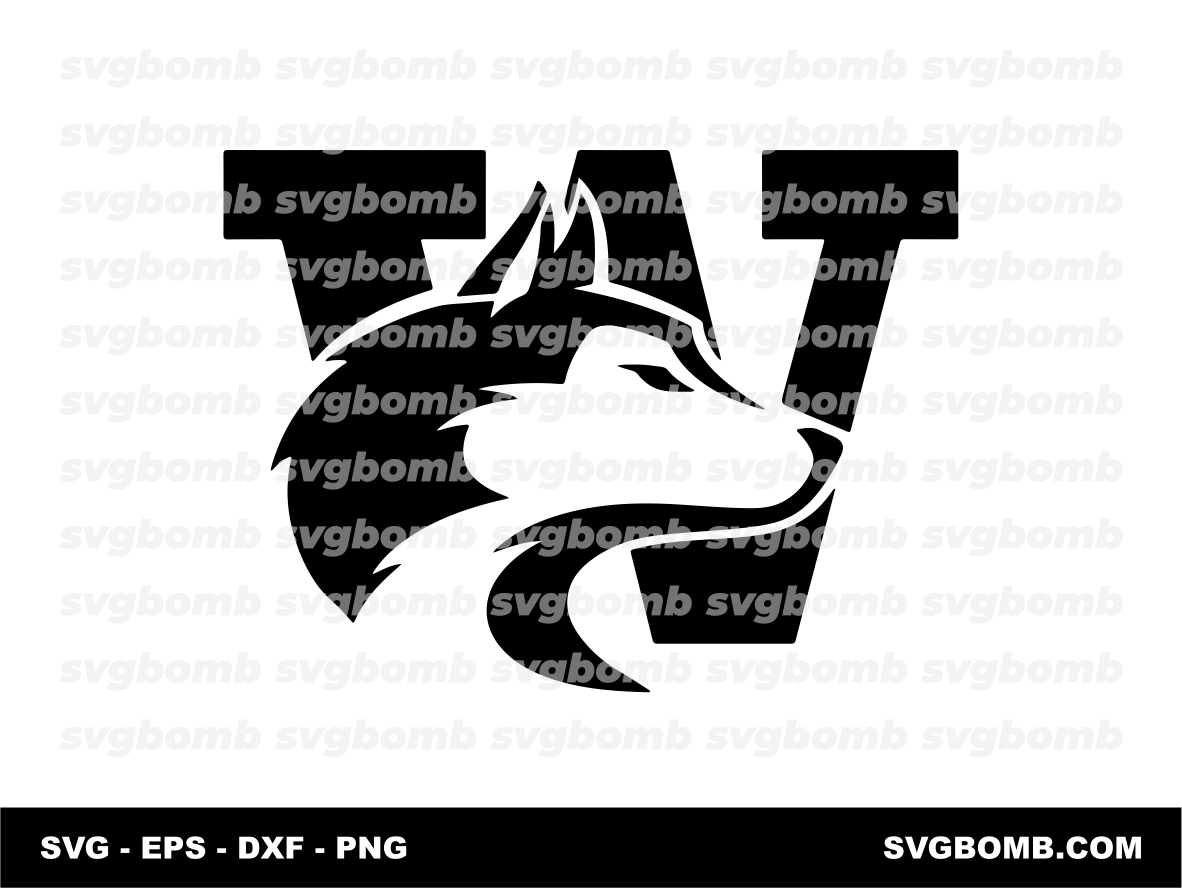 Washington Huskies Logo Black SVG Download