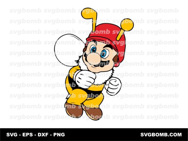 bee mario, super mario cartoon vector download