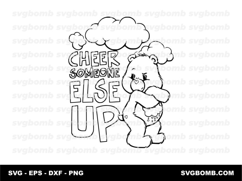 Cheer Someone Else Up Grumpy Bear Outline