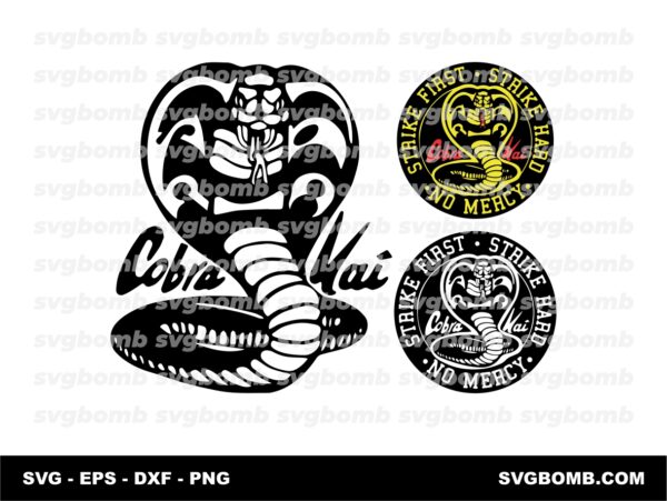 Cobra Kai Logo Bundle SVG for Cricut and Silhouette, Cut File Karate Kid Karate Logo