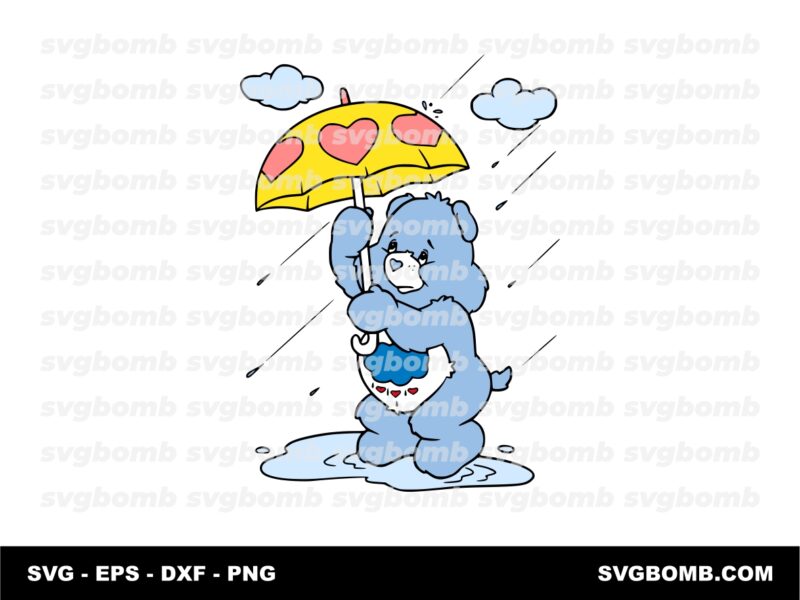 Grumpy Bear in the Rain Download Vector
