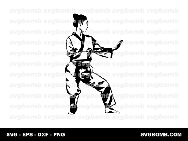 Karate Girl SVG Silhouette