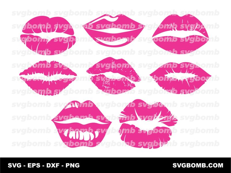 Lips Clipart Set SVG EPS DXF PNG
