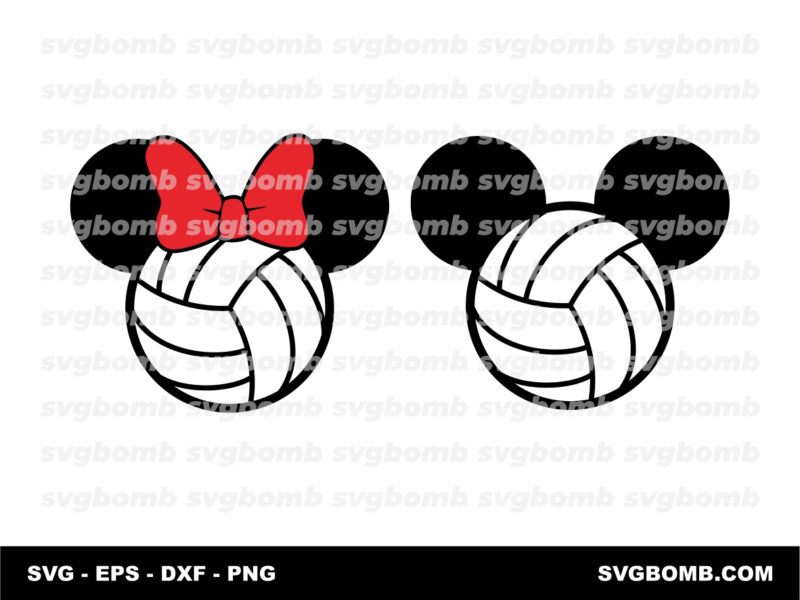 Minnie Mickey Mouse Volley Ball SVG Cut Files